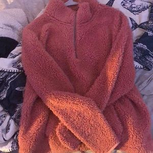 So Cozy Soft Sherpa Zip-up Sweater w/ pocket